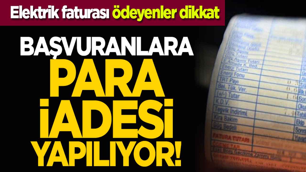 Elektrik faturası ödeyen herkesi ilgilendiriyor! 600 TL para iadesi yapılacak